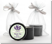 Lavender Flowers - Bridal Shower Black Candle Tin Favors