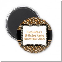 Leopard & Zebra Print - Personalized Birthday Party Magnet Favors