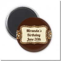 Leopard Brown - Personalized Birthday Party Magnet Favors