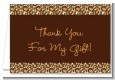 Leopard Brown - Birthday Party Thank You Cards thumbnail