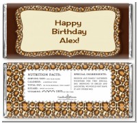 Leopard Brown - Personalized Birthday Party Candy Bar Wrappers