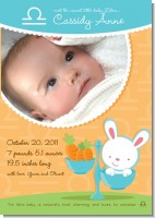 Bunny | Libra Horoscope - Birth Announcement Photo Card