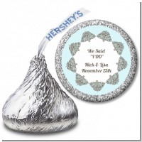 Light Blue & Grey - Hershey Kiss Bridal Shower Sticker Labels