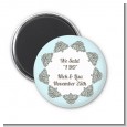 Light Blue & Grey - Personalized Bridal Shower Magnet Favors thumbnail