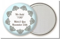 Light Blue & Grey - Personalized Bridal Shower Pocket Mirror Favors