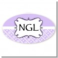 Modern Thatch Lilac - Personalized Everyday Party Oval Sticker/Labels thumbnail