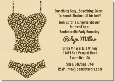 Lingerie Leopard - Bachelorette Party Invitations