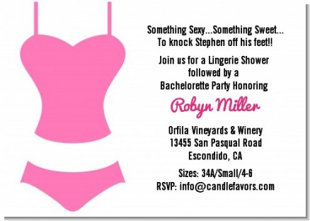 Lingerie Pink - Bachelorette Party Invitations