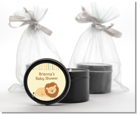 Lion - Birthday Party Black Candle Tin Favors