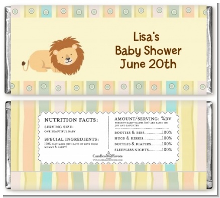 Lion - Personalized Baby Shower Candy Bar Wrappers