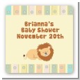 Lion - Square Personalized Baby Shower Sticker Labels thumbnail