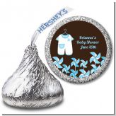 Little Boy Outfit - Hershey Kiss Baby Shower Sticker Labels