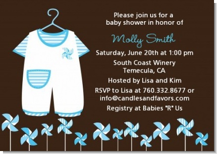 Little Boy Outfit - Baby Shower Invitations