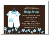 Little Boy Outfit - Baby Shower Petite Invitations