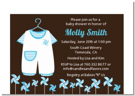 Little Boy Outfit - Baby Shower Petite Invitations