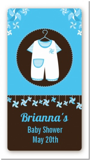 Little Boy Outfit - Custom Rectangle Baby Shower Sticker/Labels