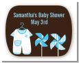 Little Boy Outfit - Personalized Baby Shower Rounded Corner Stickers thumbnail