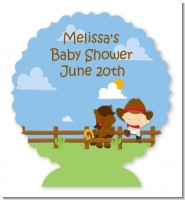 Little Cowboy - Personalized Baby Shower Centerpiece Stand