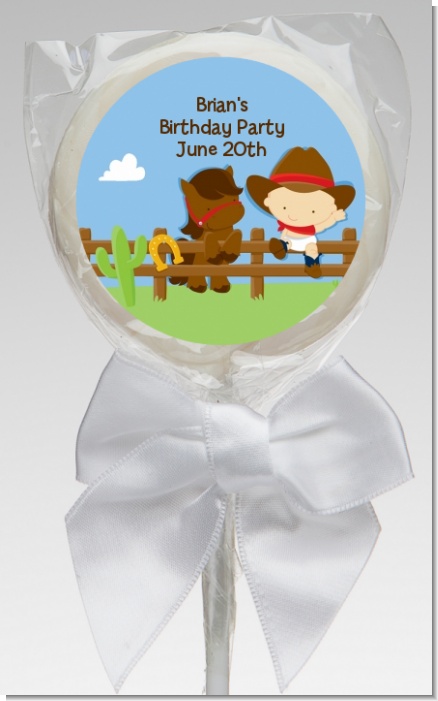 Little Cowboy - Personalized Birthday Party Lollipop Favors