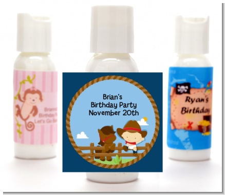 Little Cowboy - Personalized Baby Shower Lotion Favors