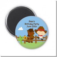 Little Cowboy - Personalized Baby Shower Magnet Favors