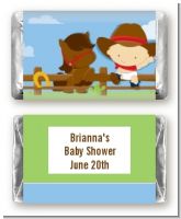 Little Cowboy - Personalized Baby Shower Mini Candy Bar Wrappers