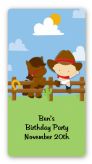 Little Cowboy - Custom Rectangle Birthday Party Sticker/Labels