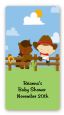 Little Cowboy - Custom Rectangle Baby Shower Sticker/Labels thumbnail