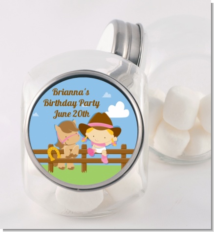 Little Cowgirl - Personalized Baby Shower Candy Jar