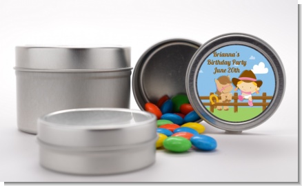 Little Cowgirl - Custom Birthday Party Favor Tins