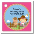 Little Cowgirl - Personalized Birthday Party Card Stock Favor Tags thumbnail