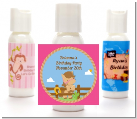 Little Cowgirl Horse - Personalized Birthday Party Lotion Favors