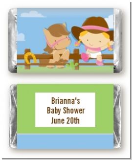 Little Cowgirl - Personalized Baby Shower Mini Candy Bar Wrappers