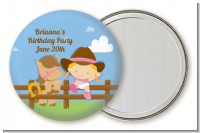Little Cowgirl - Personalized Birthday Party Pocket Mirror Favors