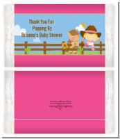 Little Cowgirl - Personalized Popcorn Wrapper Baby Shower Favors