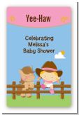Little Cowgirl - Custom Large Rectangle Baby Shower Sticker/Labels