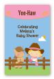 Little Cowgirl - Custom Large Rectangle Baby Shower Sticker/Labels thumbnail