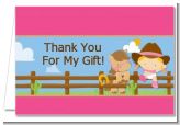 Little Cowgirl - Baby Shower Thank You Cards