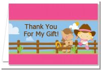 Little Cowgirl - Baby Shower Thank You Cards