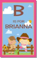 Little Cowgirl - Personalized Baby Shower Nursery Wall Art