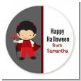 Little Devil - Round Personalized Halloween Sticker Labels thumbnail
