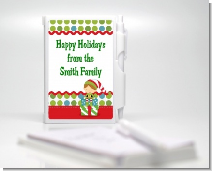 Santa's Little Elf - Baby Shower Personalized Notebook Favor