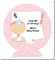 Little Girl Doctor On The Way - Personalized Baby Shower Centerpiece Stand