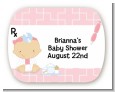 Little Girl Doctor On The Way - Personalized Baby Shower Rounded Corner Stickers thumbnail