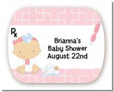 Little Girl Doctor On The Way - Personalized Baby Shower Rounded Corner Stickers