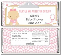 Little Girl Nurse On The Way - Personalized Baby Shower Candy Bar Wrappers