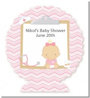 Little Girl Nurse On The Way - Personalized Baby Shower Centerpiece Stand