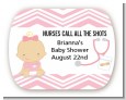 Little Girl Nurse On The Way - Personalized Baby Shower Rounded Corner Stickers thumbnail