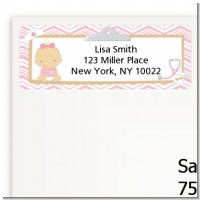 Little Girl Nurse On The Way - Baby Shower Return Address Labels