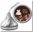 Little Girl Outfit - Hershey Kiss Baby Shower Sticker Labels thumbnail